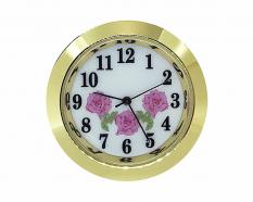 White-Pink Flower Arabic Clock Fitup 1-7/16